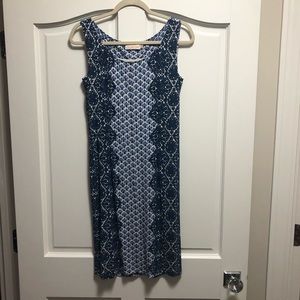 Tory Burch blue and white patterned dress